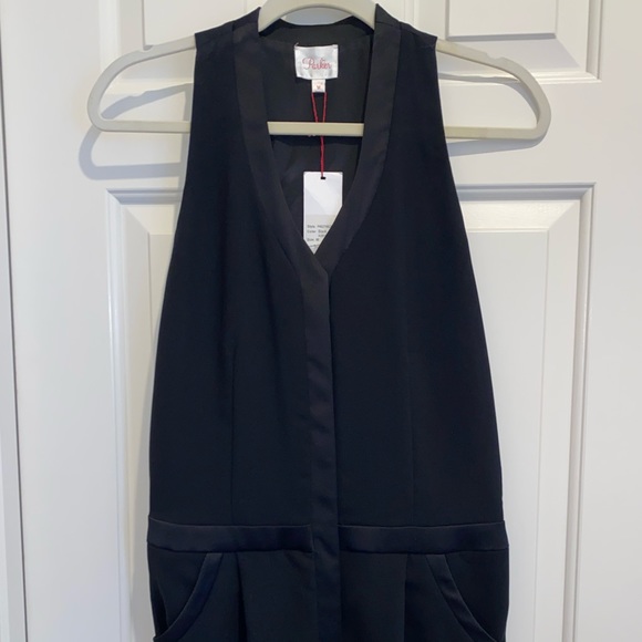 NWT Parker Racer Back-back Tuxedo Crepe Jumpsuit - Picture 4 of 9